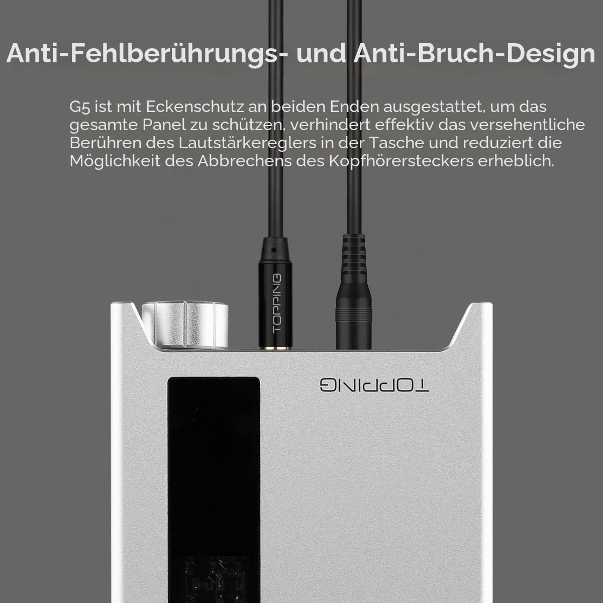 Topping G5 tragbarer Verstärker und DAC, Hi-Res, kompaktes Design, silber