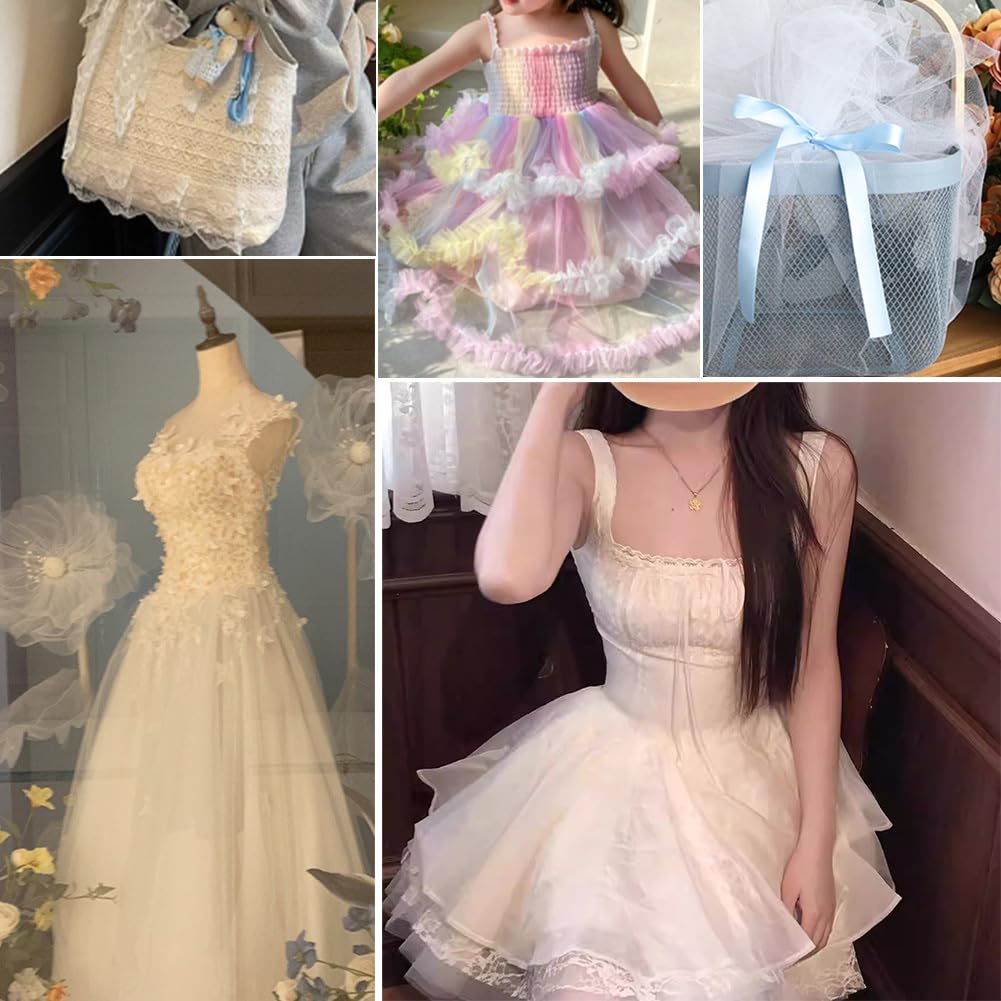 Tessuto in tulle, 150 cm x 3 m, tessuto decorativo per carnevale