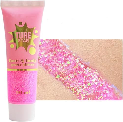 MAEPEOR Gel de lentejuelas de sirena con purpurina para el cuerpo, 6 colores, brillo holográfico, maquillaje corporal líquido para cara, cuerpo,