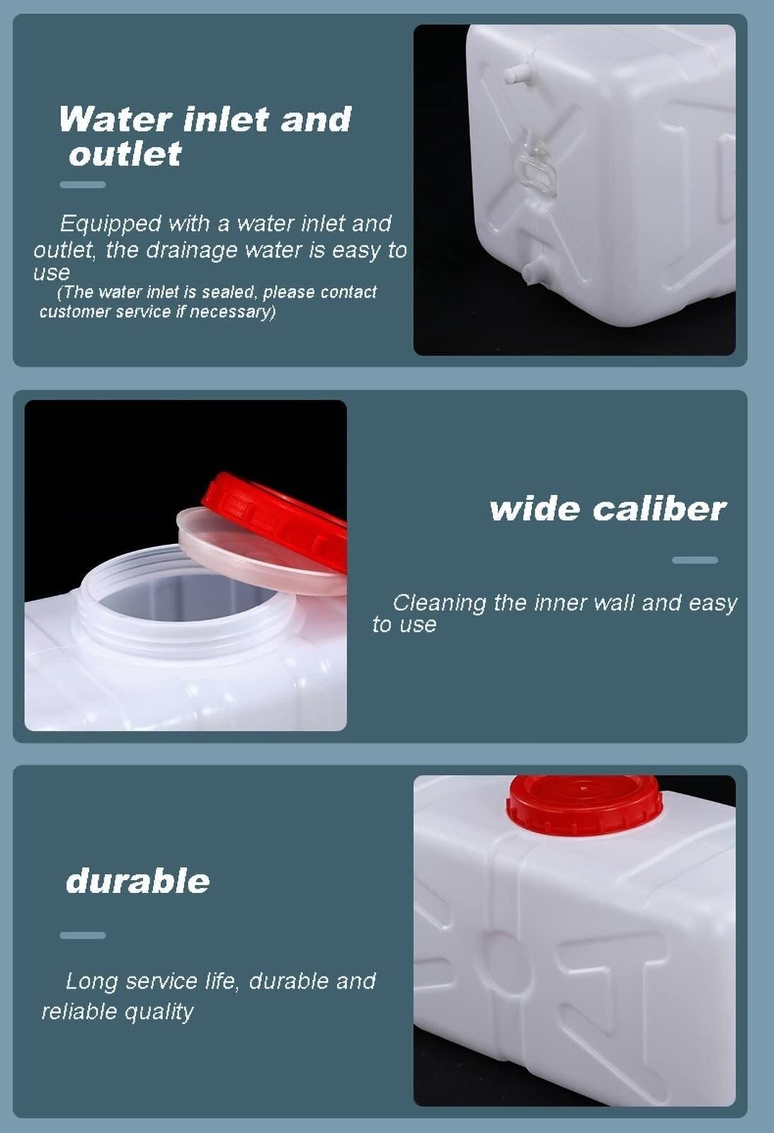 Serbatoio d'Acqua Portatile con Rubinetto, Auto Plastica Spessa, Contenitore Stoccaggio dell'Acqua All'aperto for Gite Campeggio