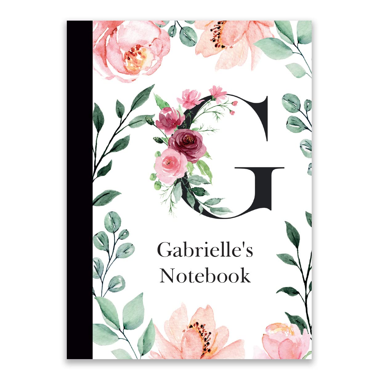 Paper Themes Personalised 60 Page Notebook (A4, Watercolour Flowers G)