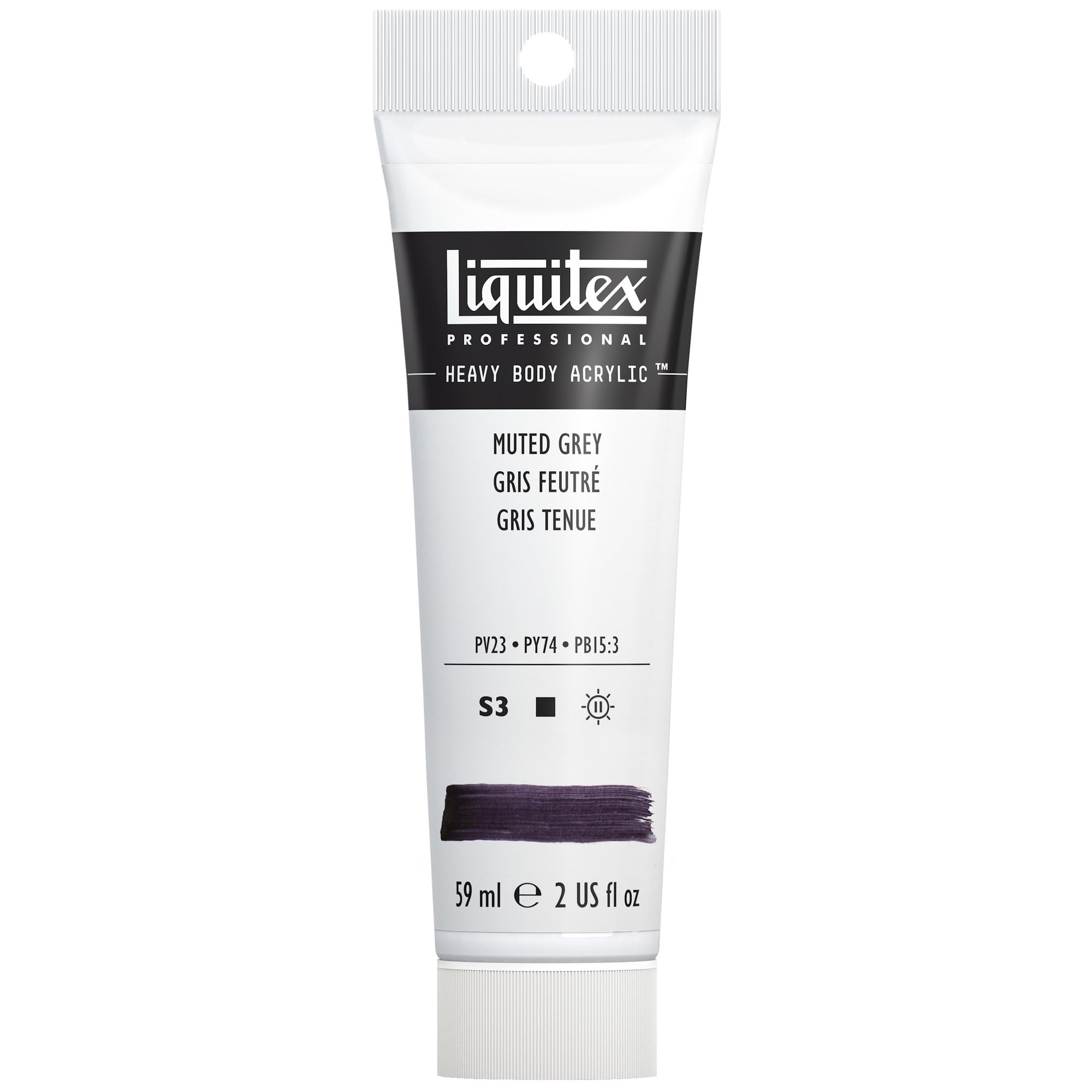 Liquitex 1040505 Professional Heavy Body Acrylfarbe in Künstlerqualität mit ausgezeichneter Lichtechtheit in buttriger Konsistenz, 59ml Tube - gedämpftes Grau