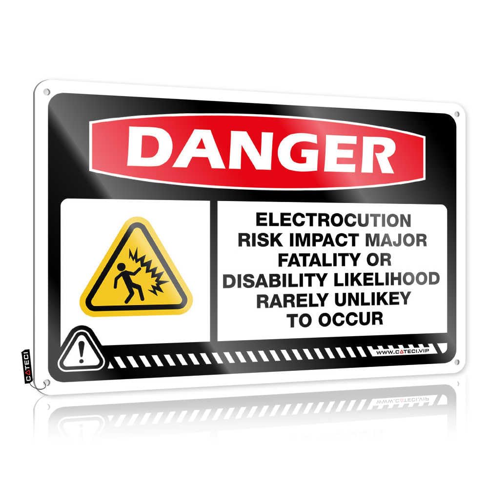 Fzfn Men's Colour Art Room Decor Ready To Hang - Danger Electrocution Risk Impact Major Reusable For Cave(20X30cm)