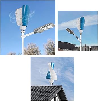 Tsampa Wind Turbine, 14000W 42.65ft/s Vertical Axis Wind Turbine Generator Home Windmill Kit Hybrid Wind System with Controller for Home, Business, Industrial Energy Supply(Blue,12V)