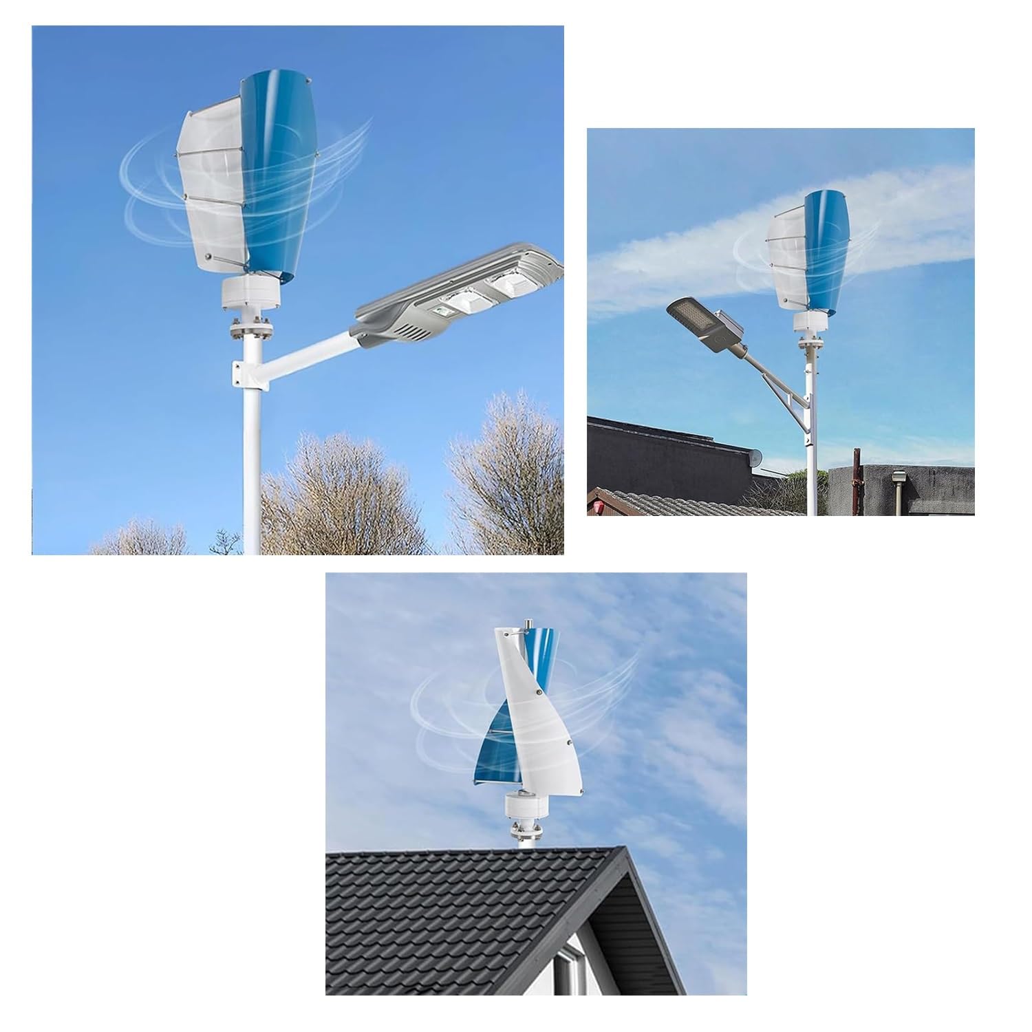 Aerogenerador de Eje Vertical de 14000 W - Kit de aerogenerador doméstico de 13 m/s para Sistema de energía híbrido con Controlador - Ideal para Uso doméstico, Comercial e Industrial (Rojo,