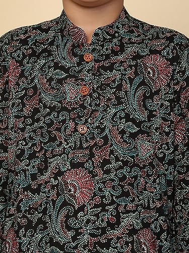 Image of KISAH Kids' Kurta Set - Printed Cotton Blend - Traditional Indian Ethnic Wear for Men - Ideal for Weddings and Festivals