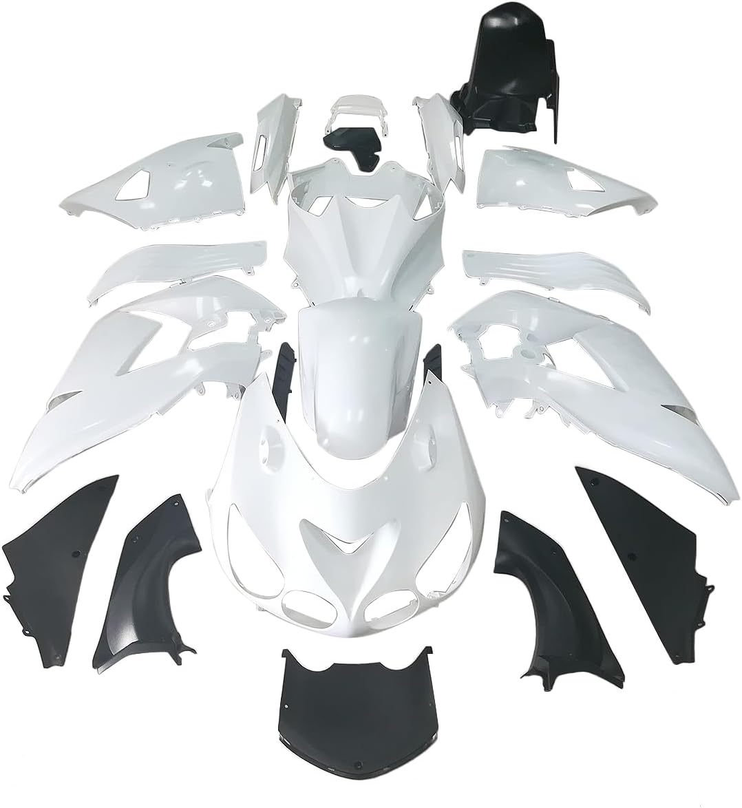 ZXMOTO Motorcycle Fairing Kit for 2006 2007 2008 2009 2010 2011 Kawasaki Ninja ZX14 ZX14R ZZR1400,Unpainted ABS Plastic Bodywork Fairings