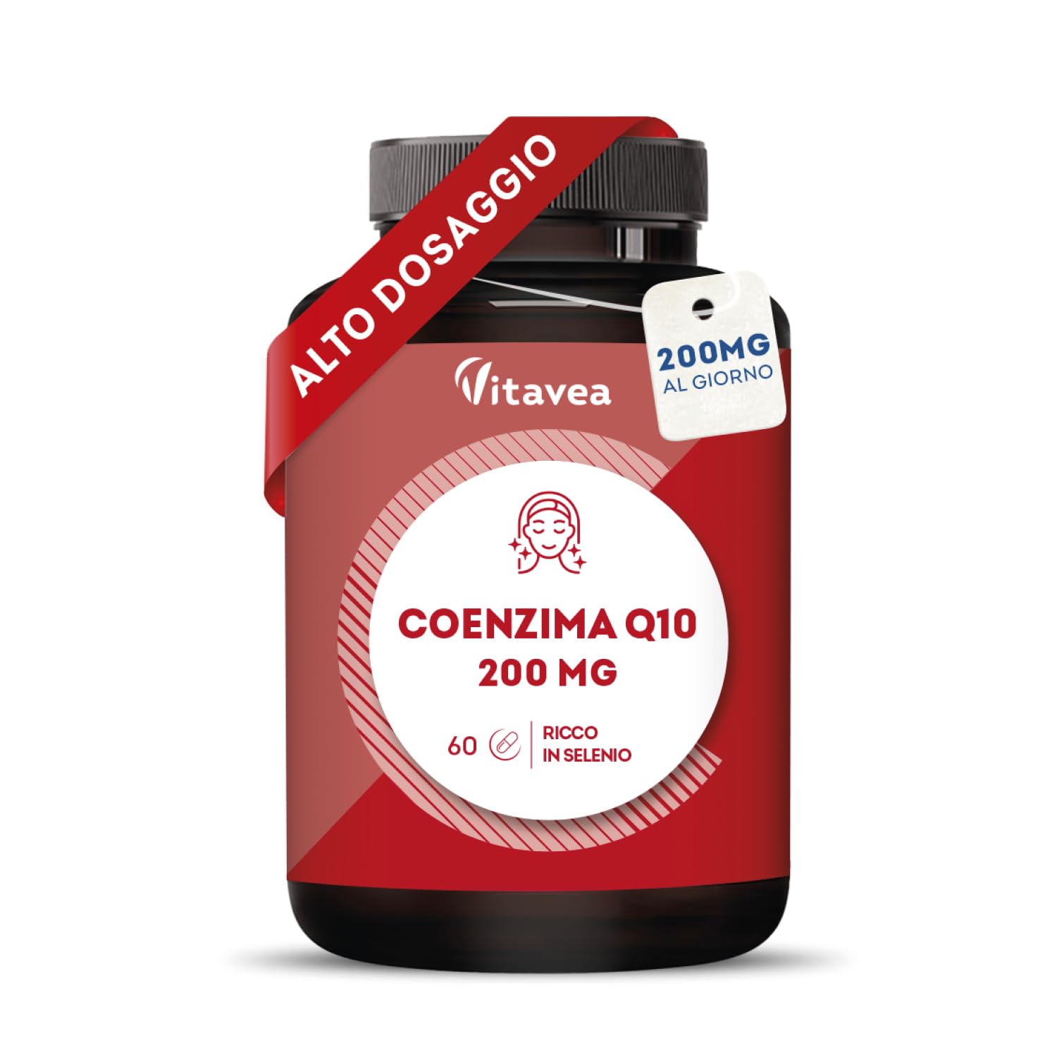 Coenzima Q10 200mg – Integratore Antiossidante Naturale – Con Selenio per Pelle, Unghie e Capelli – 60 Capsule Vegane, Antiage, Supporto Energetico, Protezione Contro lo Stress Ossidativo - Vitavea