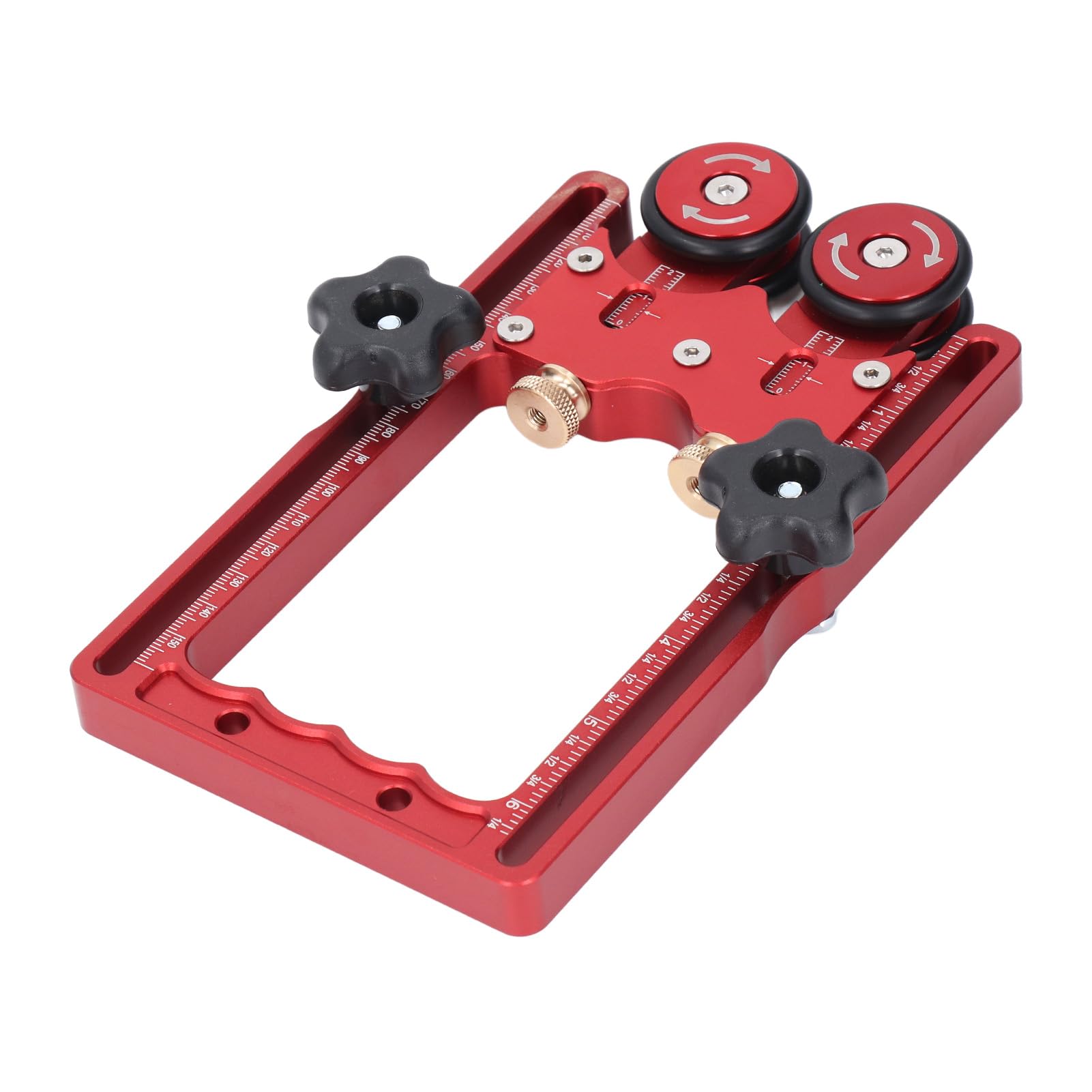 Eujgoov Rodillo de Sierra de Mesa Rodillo de Alimentación con Rodamiento de Doble Rueda de Aleación de Aluminio Resistente para Carpintería Carpinteros Profesionales y Aficionados