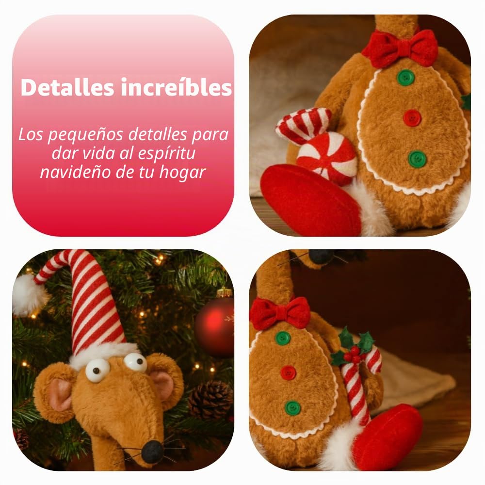 Marco Paul Jengibre Rate, 67 cm, felpa, decoración de Navidad, decoración del hogar, figura de animal independiente, estatua de tela esponjosa, decoración navideña para el hogar