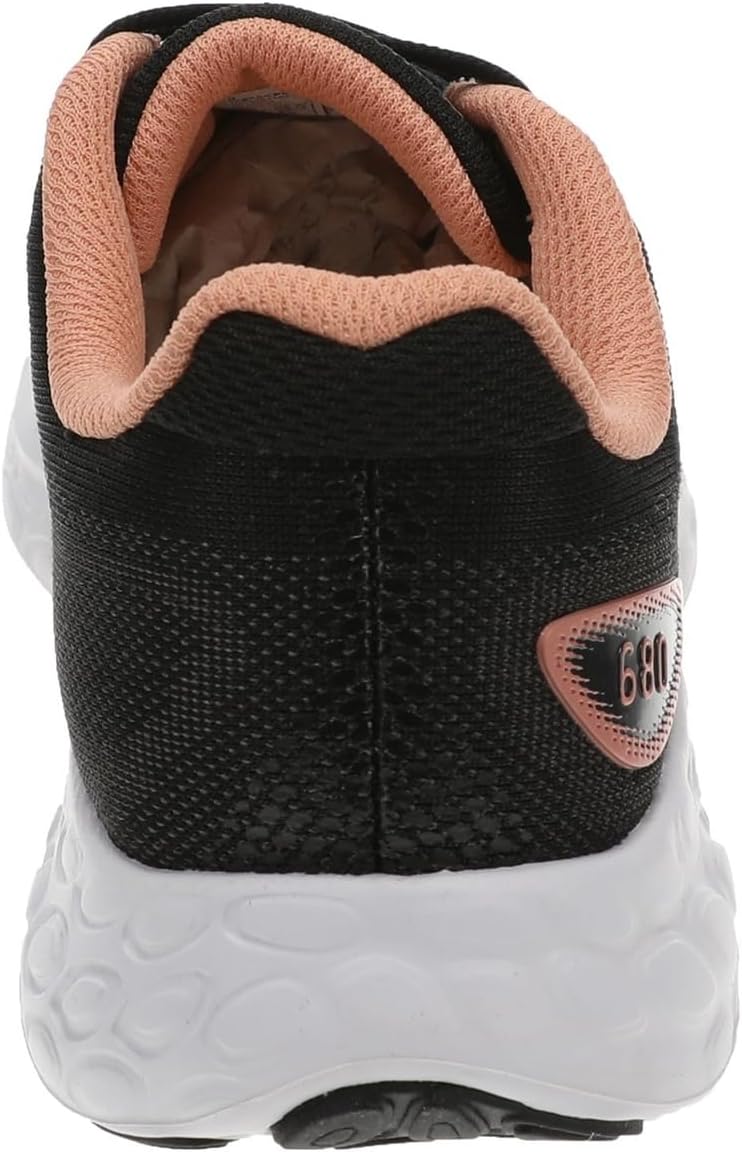 New Balance Women's Fresh Foam 680 V8 Running Shoe, Black/Dark Silver Metallic/Peach Nectar, 9 M