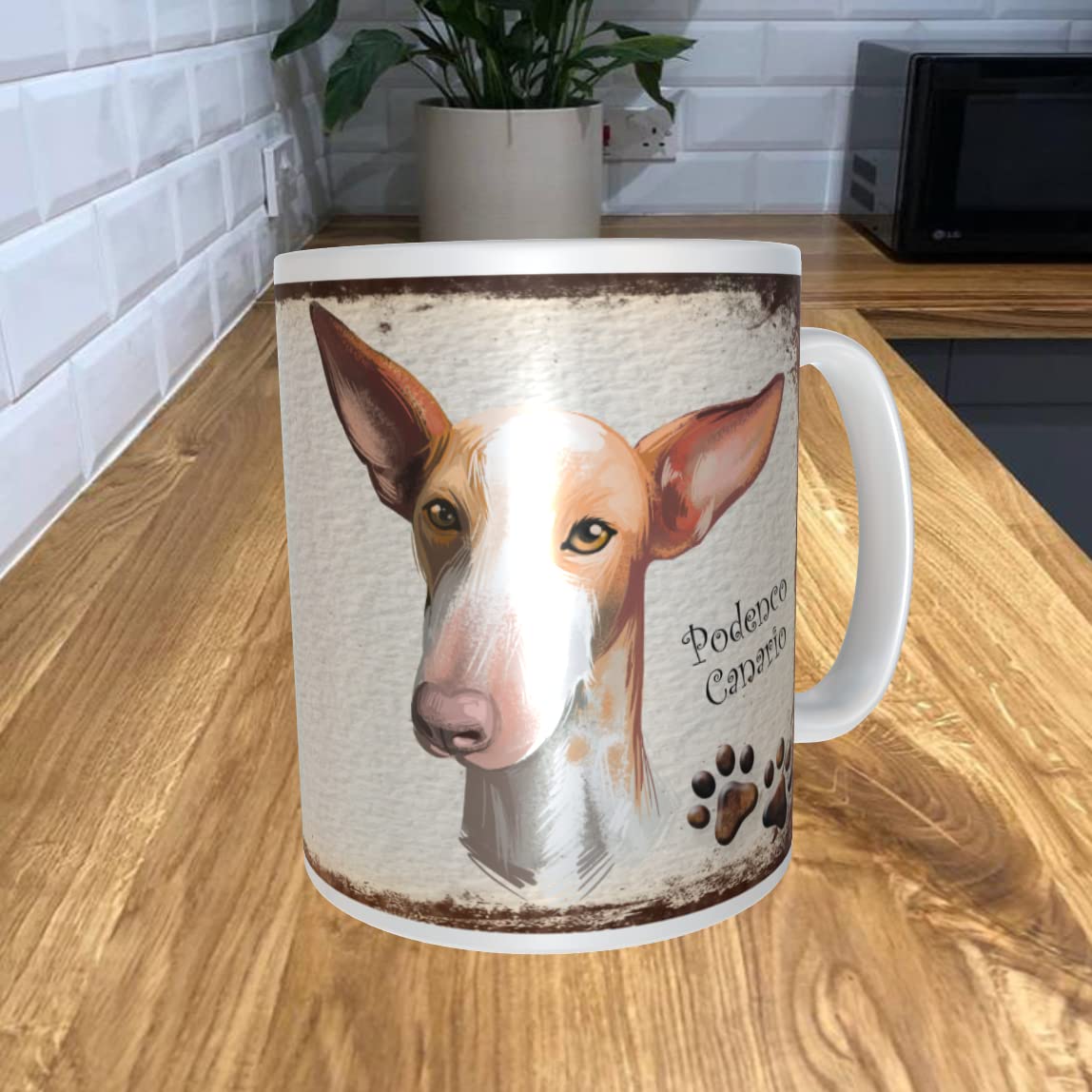 Shawprint Limited Podenco Canario Dog 11oz Coffee Mug My Dog's Prayer Theme 899DRMUG