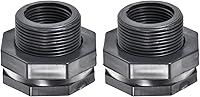 Vista 11 de Paquete de 2 accesorios de mamparo de PVC – Conector de tanque de agua de doble rosca, con junta de silicona, para acuarios