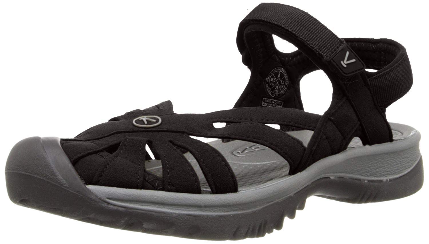 KEENWomen's Rose Sandal, Black Neutral Gray, 40 EU