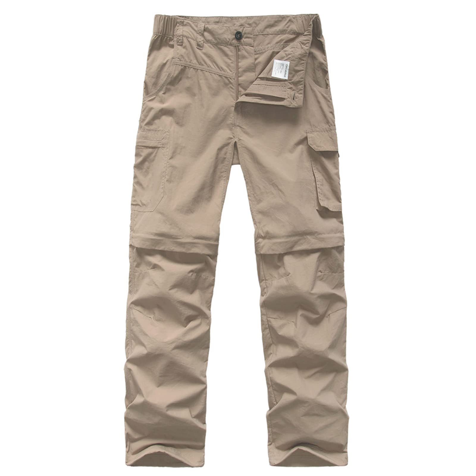 Pantalones de senderismo convertibles para niños, ligeros, de secado rápido, con cremallera, para niños, jóvenes, exteriores, UPF 50+, pantalones cargo casuales