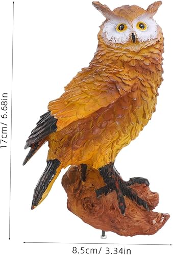 Miniatura 5 de Cabilock 1 pieza de árbol de cara de árbol, figura de animales en miniatura, figuras coleccionables de animales, decoración de búho, escultura de