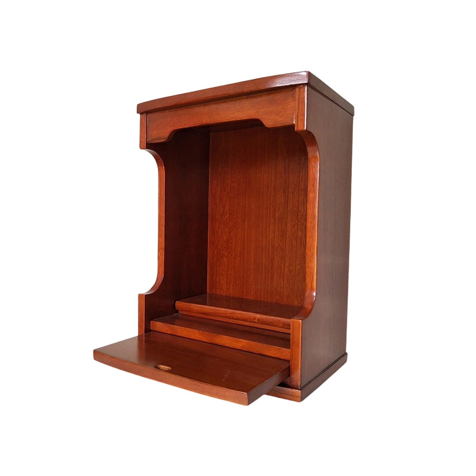 JNTFNE Wall Mounted/Desktop Solid Wood Buddhist Altar，Household Shrine Meditation Table,Guan Gong & God of Wealth Statue Display Cabinet for Prayer and Incense Tribute(Rosewood,80.5cm/31.7in)