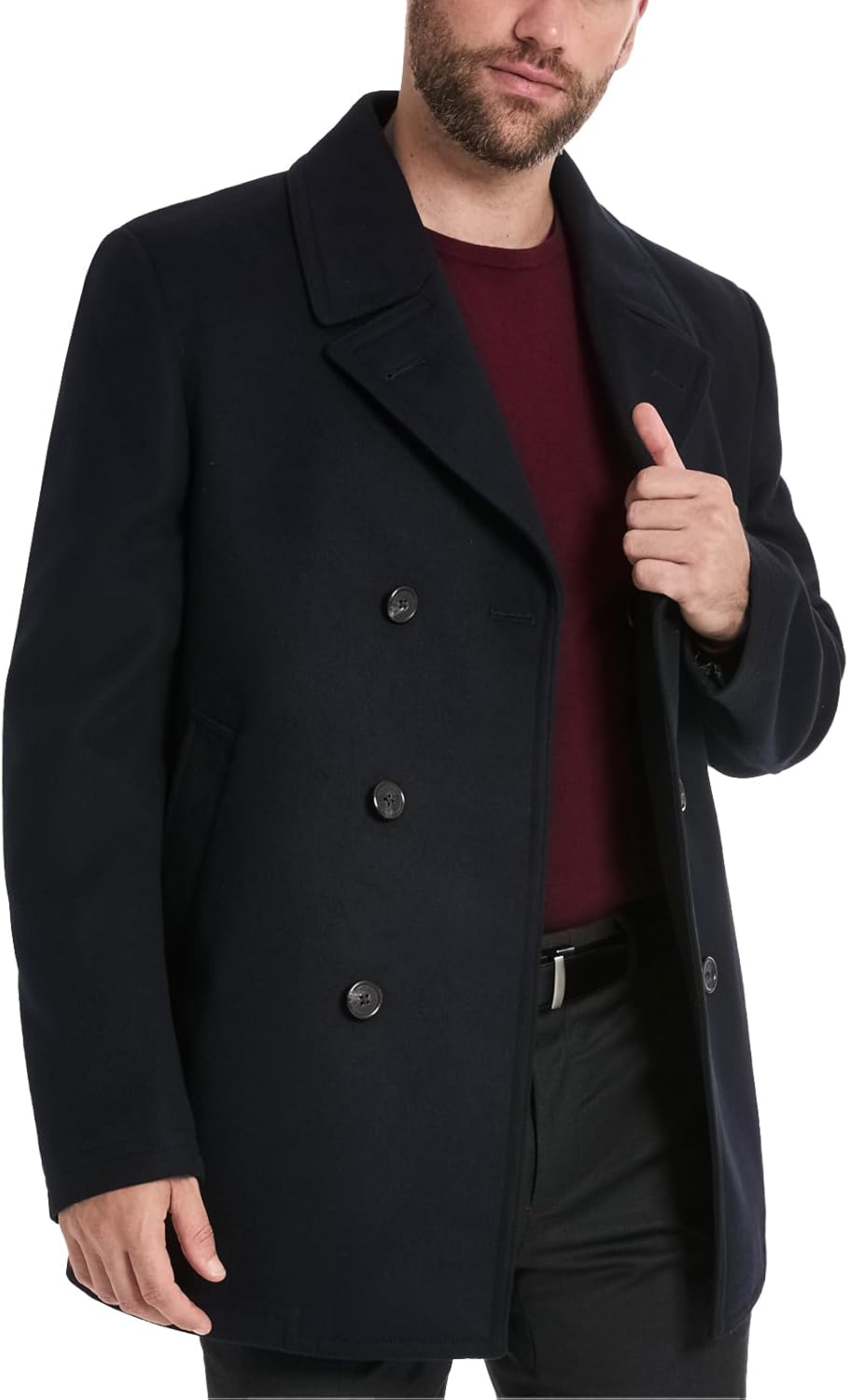 Van Heusen mens Tatton Classic Double Breasted Peacoat - Image 4