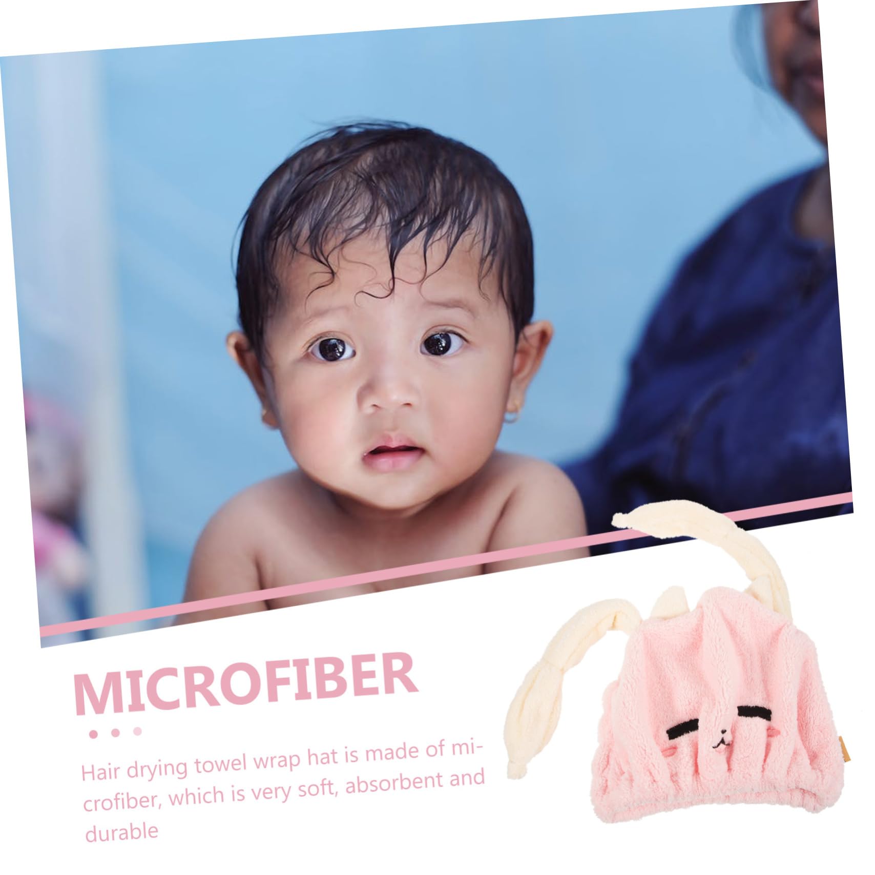 Gogogmee Cute Hair Drying Towel Wrap for Soft Absorbent Hair Cap with Cartoon Design for Quick Drying at Home Hotel Travel