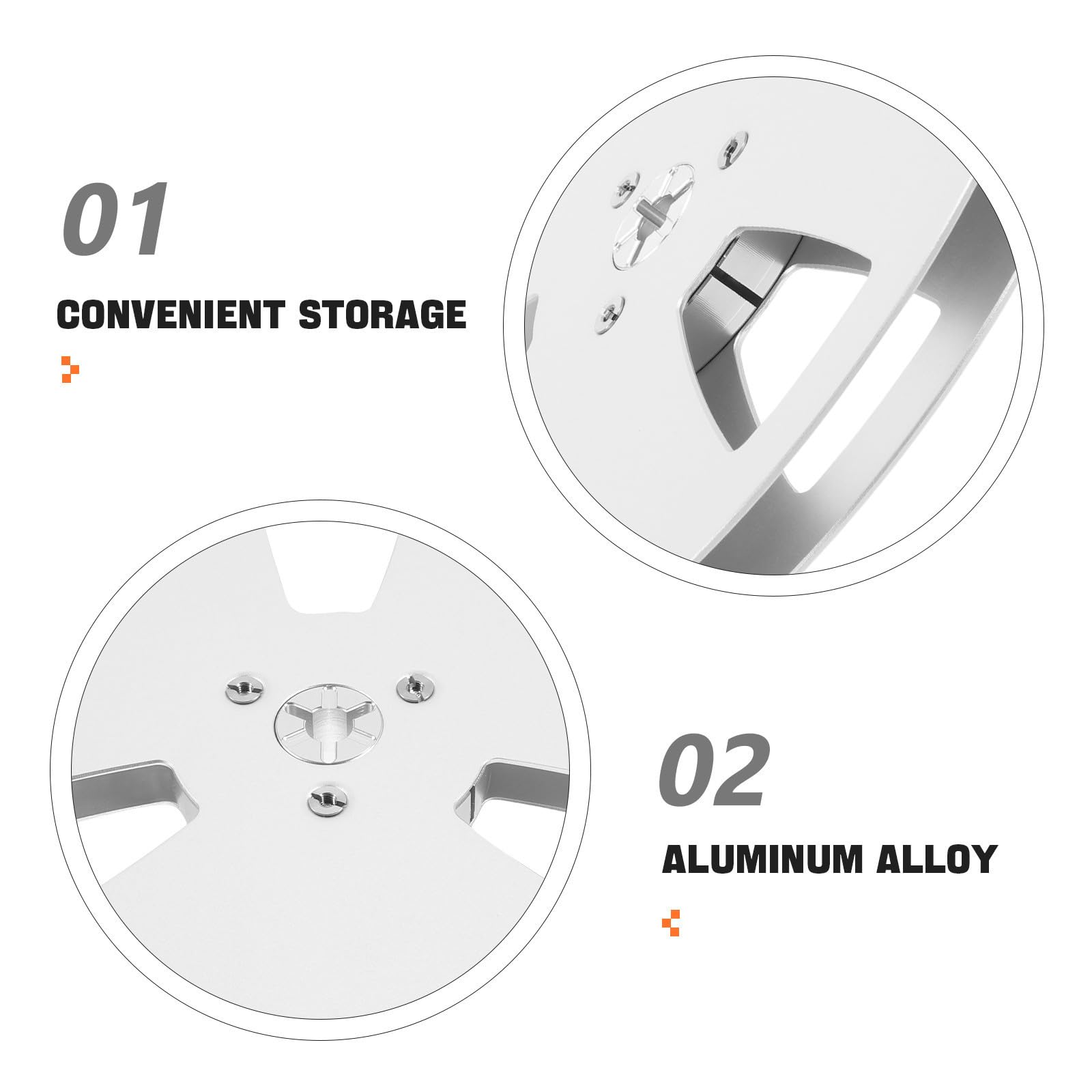 Carrete de Recogida Vacío 7 Pulgadas Aleación de Aluminio para Grabación