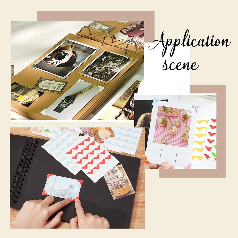 432 Angoli Foto Autoadesivi - 6 Colori, Carta Kraft, Per Album, Scrapbooking E Diari, Facili Da Usare - Foto 10