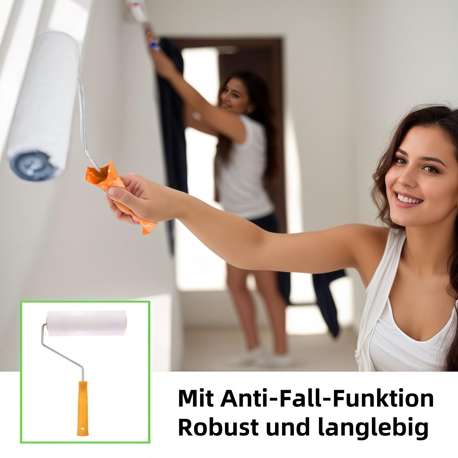 23cm Stachelwalze Entlüftungswalze - Entlüftungsroller, Stachellänge 15mm, Kommt mit Handschuhen, Geeignet Zum Entfernen Von Luft und Blasen Aus Bodenbeschichtungen