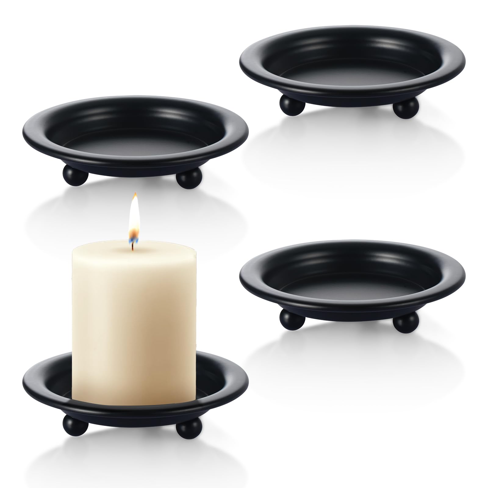 Bougeoirs en fer noir forgé de qualité supérieure pour décoration chic