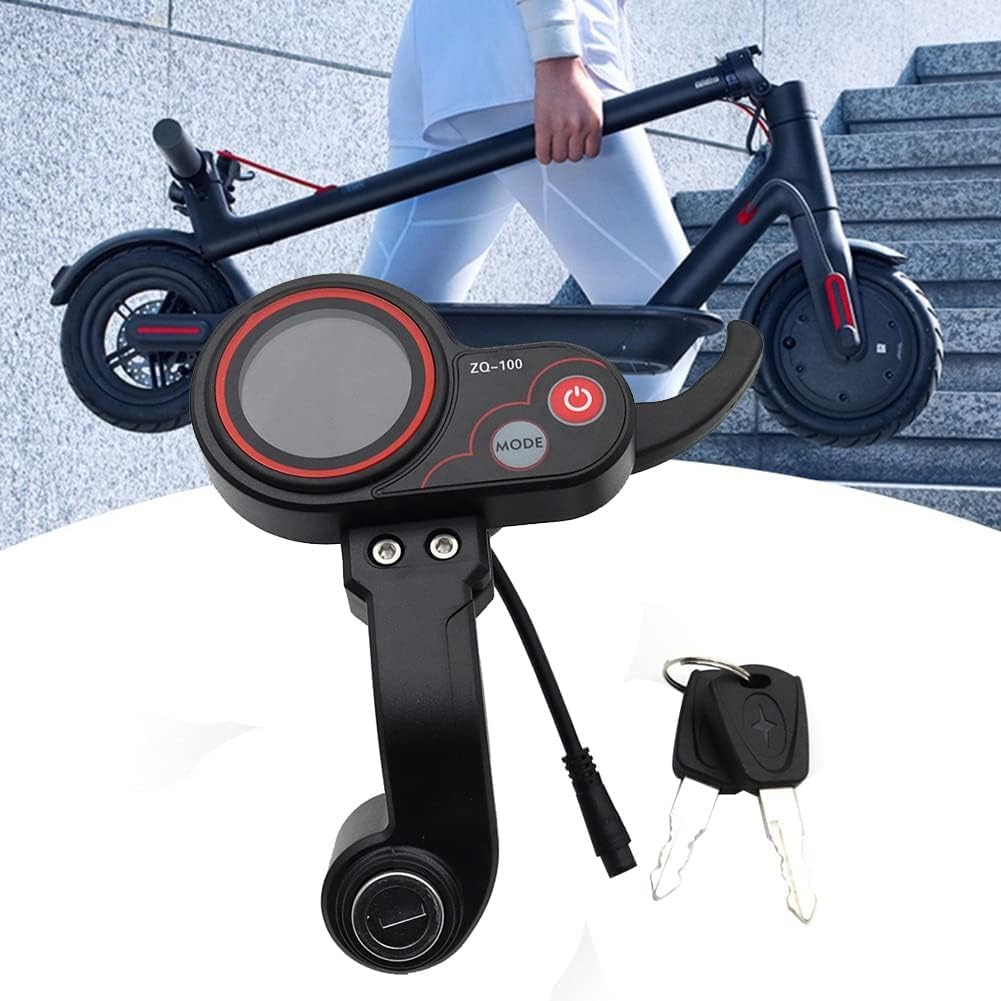Compteur de Scooter Électrique ZQ-100 48V Tableau de Bord LCD avec Accélérateur au Pouce, Connecteur Étanche 6 Broches, Compteur Kilométrique - Remplacement Direct du Protocole TF-100