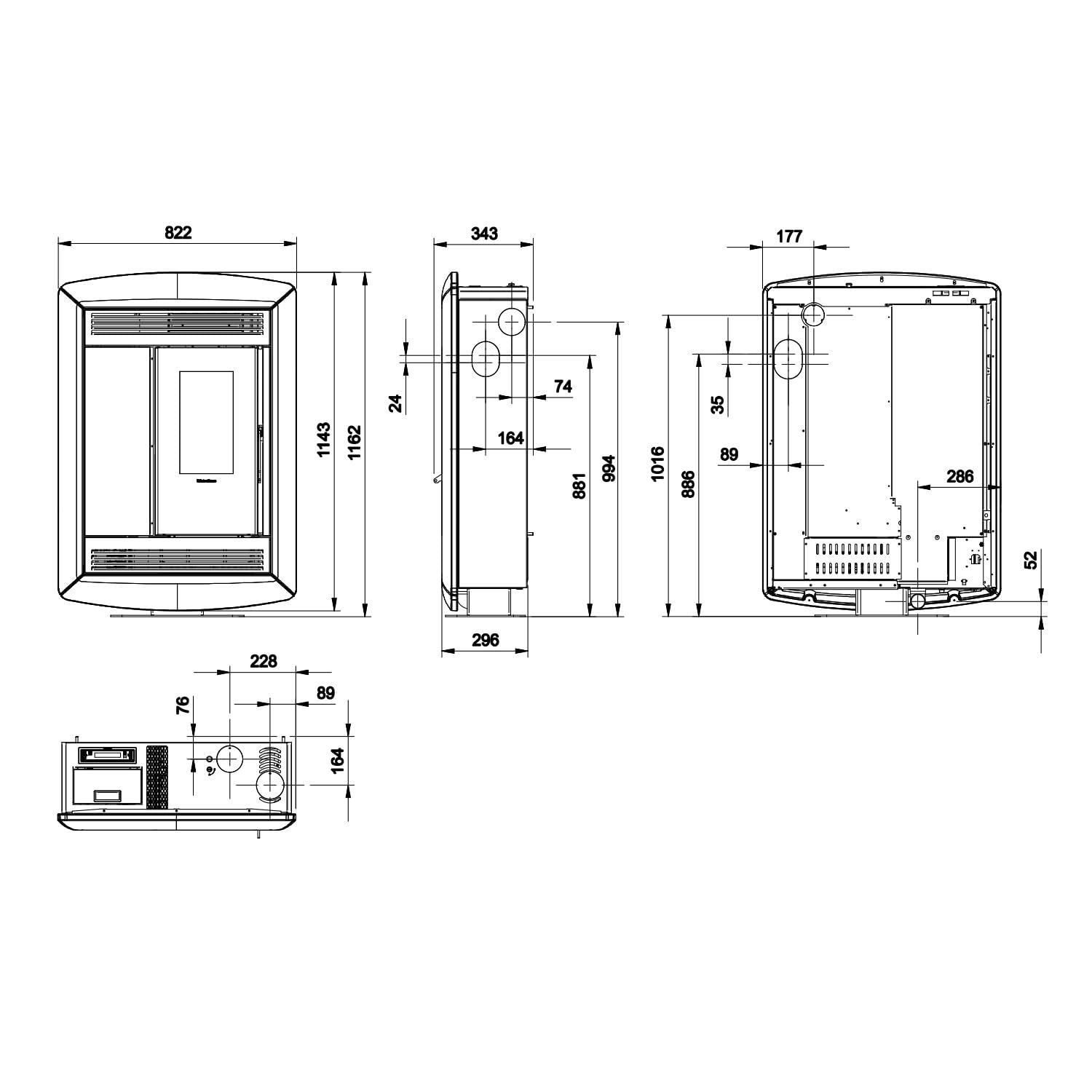 Stufa pellet Extraflame canalizzata slim