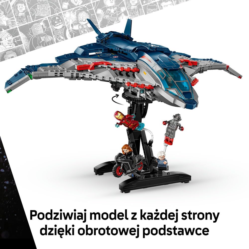 LEGO | Marvel Avengers: Czas Ultrona — Quinjet 76325 | Model samolotu, zabawka kolekcjonerska, prezent dla fana Marvela 12+, zestaw klocków dla nastolatków, 1131 elementów
