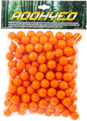 AOOHYEO Bolas de pintura de goma reutilizables 200X.50 Cal Entrenamiento de tiro en interiores Pelotas de autodefensa al aire libre Calibre 0.50