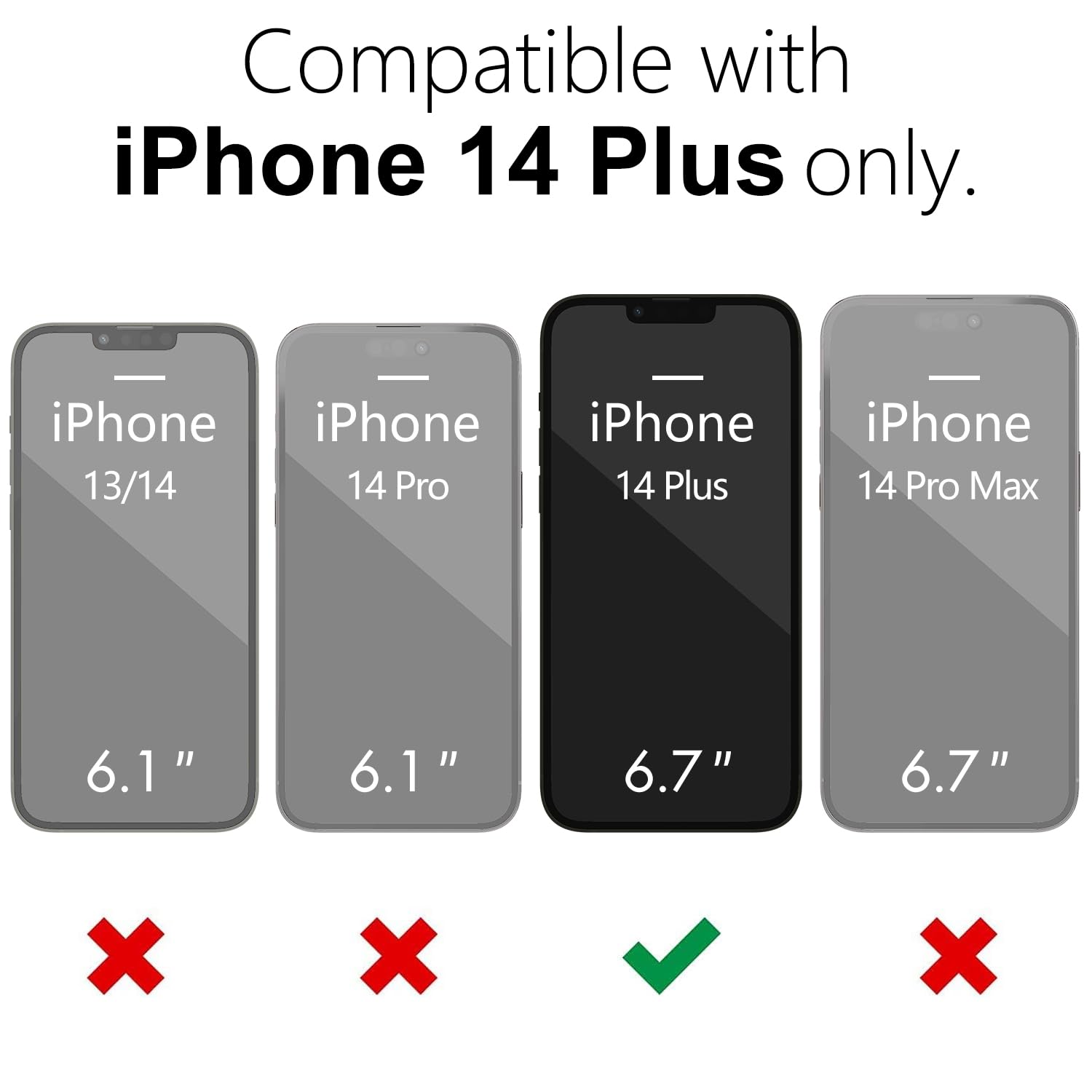 oakxco Funda Translúcida Magnética para iPhone 14 Plus, Compatible con Carga Inalámbrica Magsafe, Ultra Fina Slim Color Sólido No Amarilleo Elegante Protectora Case, Blanc