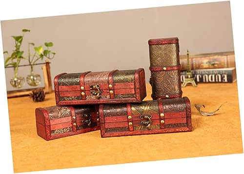Miniatura 6 de NOLITOY 2 piezas de hucha del tesoro pirata para niños, alcancía decorativa para guardar dinero, regalo de año nuevo, contenedor de madera, caja de