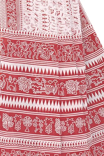 Image of TAMAIRA FASHION Mulmul Pure Cotton Saree For Woman Warli Printed|Office Wear Daily Wear Sarees For Women Without Blouse Piece(Available in 19 Colours)