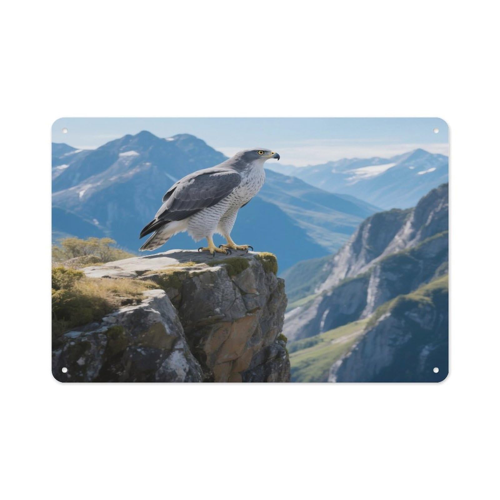 VstaDank Goshawk Wall Art Prints Metal Sign Decor Painting Aluminum Wall Hanging Decor Vintage Poster Sublimation Picture Panel Weatherproof Art Decorative Wall Decors