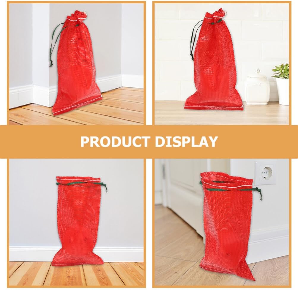 Kichvoe 50pcs Reusable Mesh Vegetable Storage Bags Breathable Drawstring Net Bags for Fruits Onions Potatoes and Seafood Tear Resistant Design