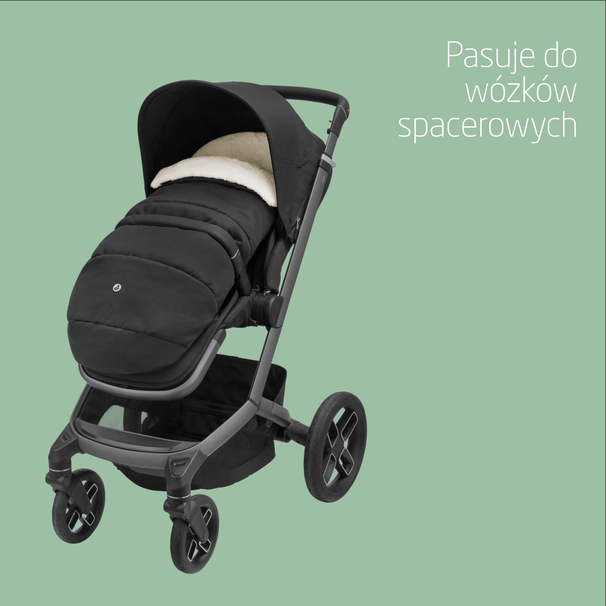 Maxi-Cosi 2 w 1 Śpiworek do wózka, wygodny dla stóp, od urodzenia do 3,5 roku, ciepły, polarowy śpiworek dla niemowląt, Black