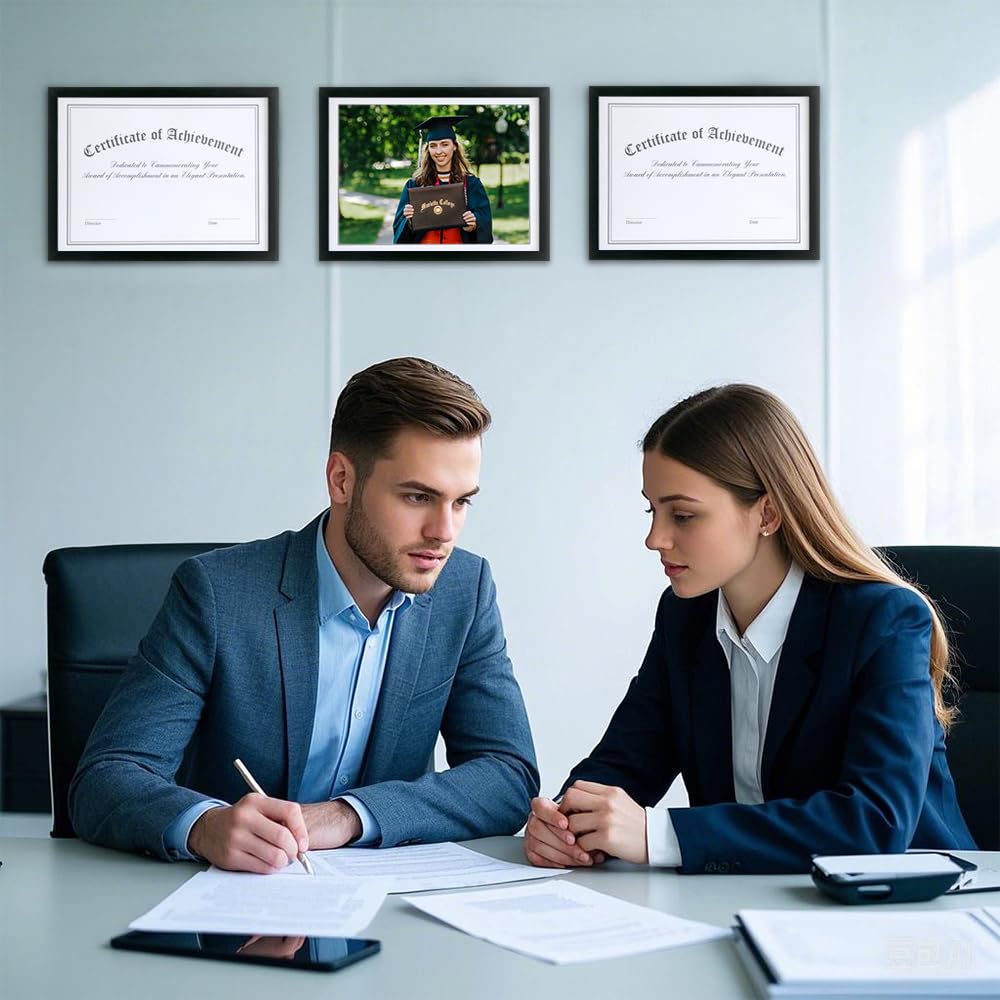 Boarding Certificate Frame 8.5 x 11 - Lightweight Diploma, Degree,Document Frame for Wall or Tabletop - 8.5x11 Frames for Awards, 1 Pack