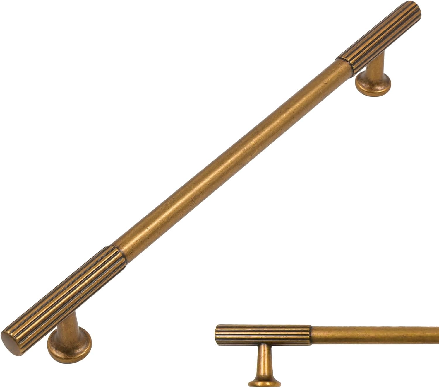 Amerdeco 10 Pack Brushed Satin Nickel Cabinet Pulls 5 Inch(128MM) Hole Centers Kitchen Cabinet Handles Hardware Kitchen Handles for Cabinets Cupboard Handles Drawer Pulls ZH0071