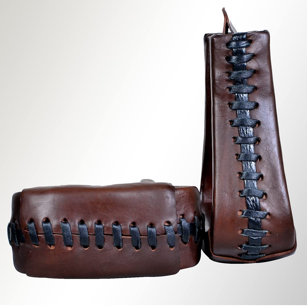 Étriers En Cuir HILASON Pour Selle Western - 3 Pouces - Marron Foncé - Course