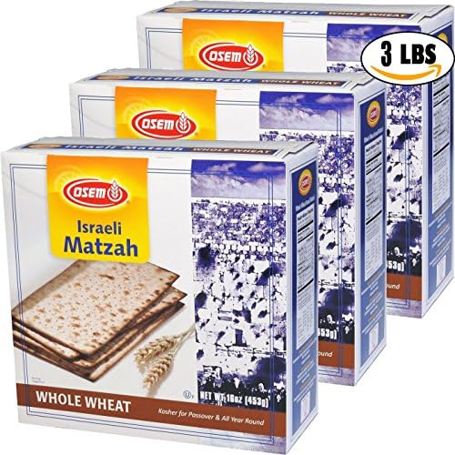 Matzo Osem Israeli Passover Whole Wheat Matzah (3-Pack)
