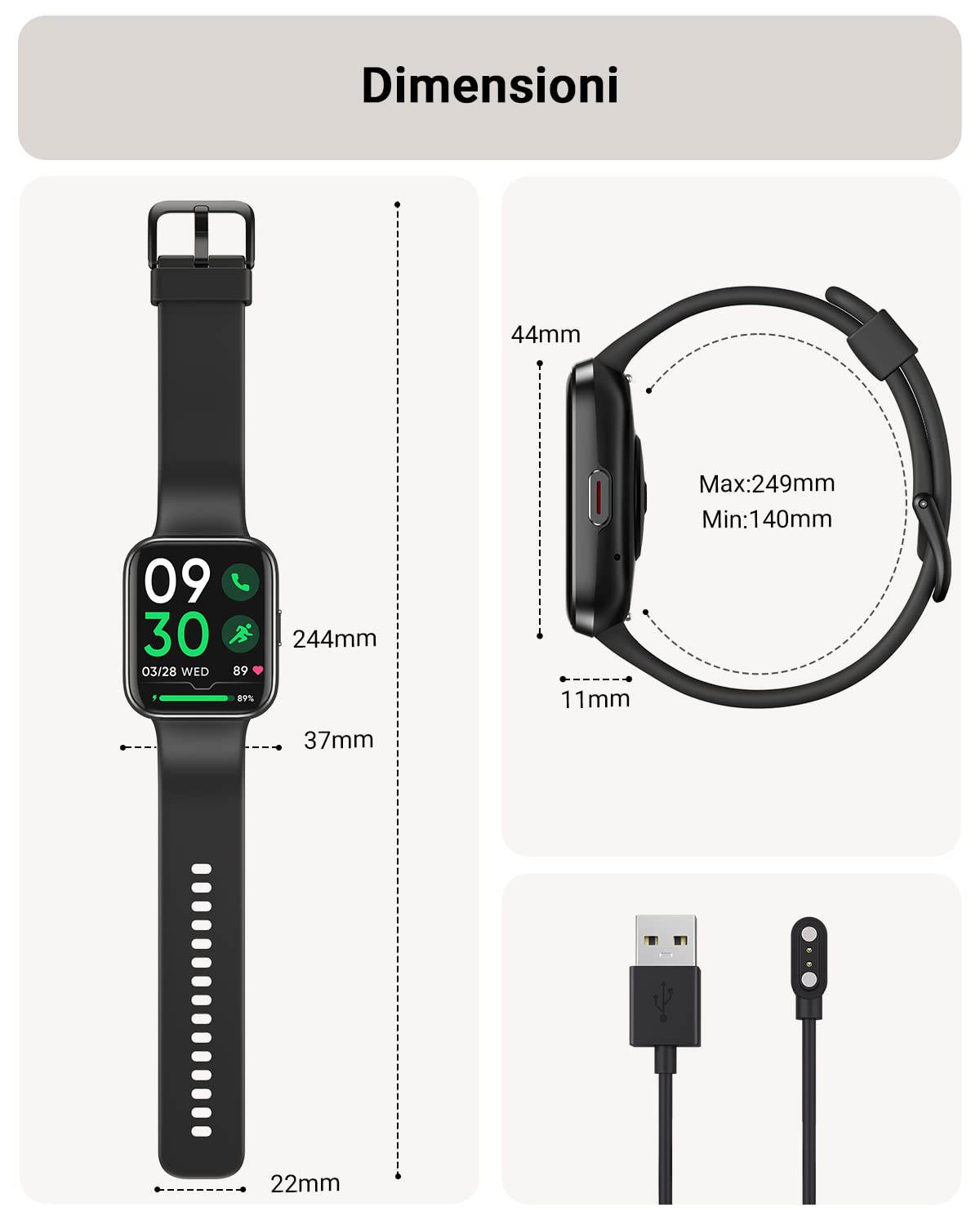 Tensky Smartwatch Uomo 1,85" Orologio Smart Watch Donna 3ATM con Chiamate, Alexa Integrata, 110+ Sport, Contapassi Monitoraggio Sonno SpO2 Frequenza Cardiaca per Samsung Android iOS