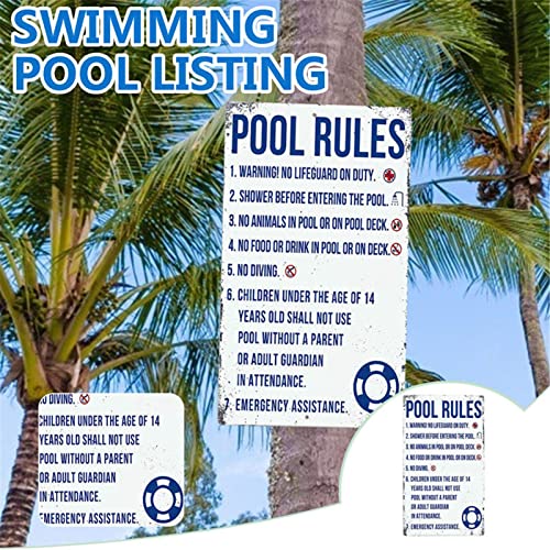 Sinalização de Piscinas - Sinal engraçado da regra da piscina | Sinais de decoração de piscinas inte