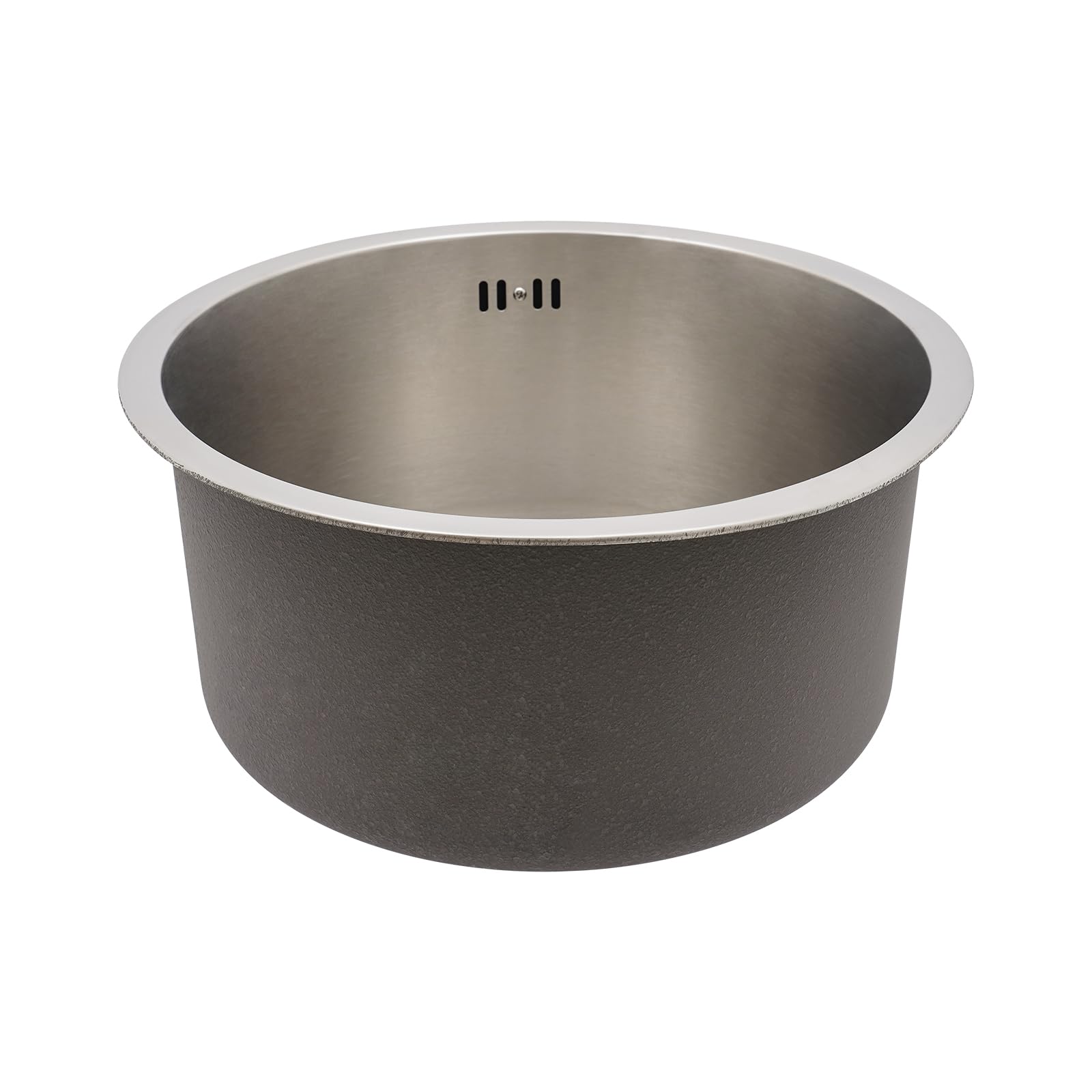 Spülbecken Rund Küche Edelstahlspüle Durchmesser 41 cm Einbauspüle 1 Becken Küchenspüle mit Abflussrohr für Küche, Restaurant