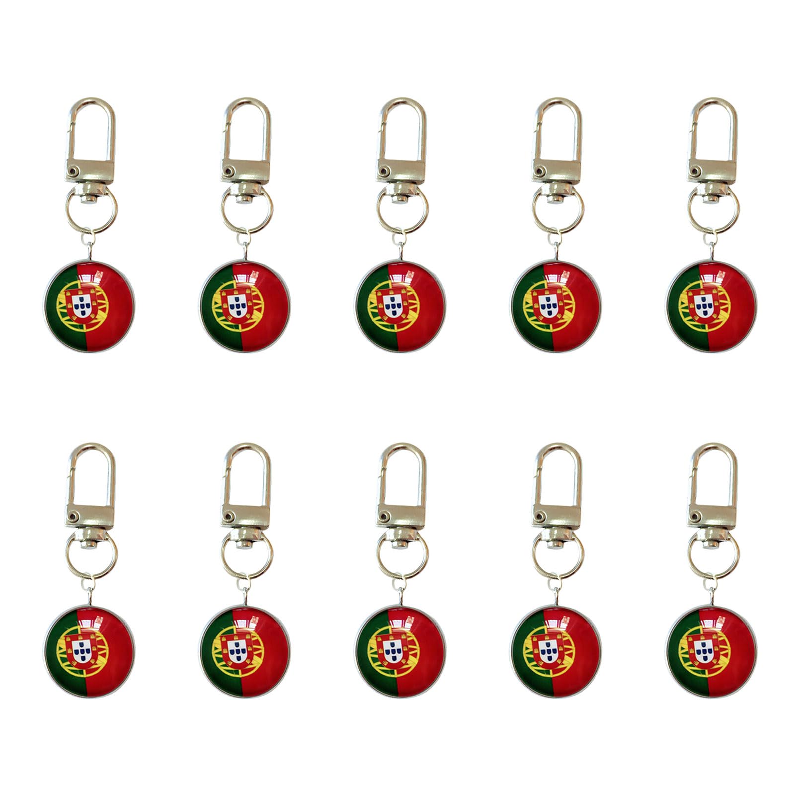Sbshiouu 10 Piece Soccer Event Theme Keychains Strong Alloy Hook and Glass Organiser Pendant Ornament Tournament Reminder