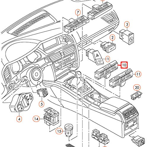  Pulsante multi-interruttore ESP 8K0959673GV10