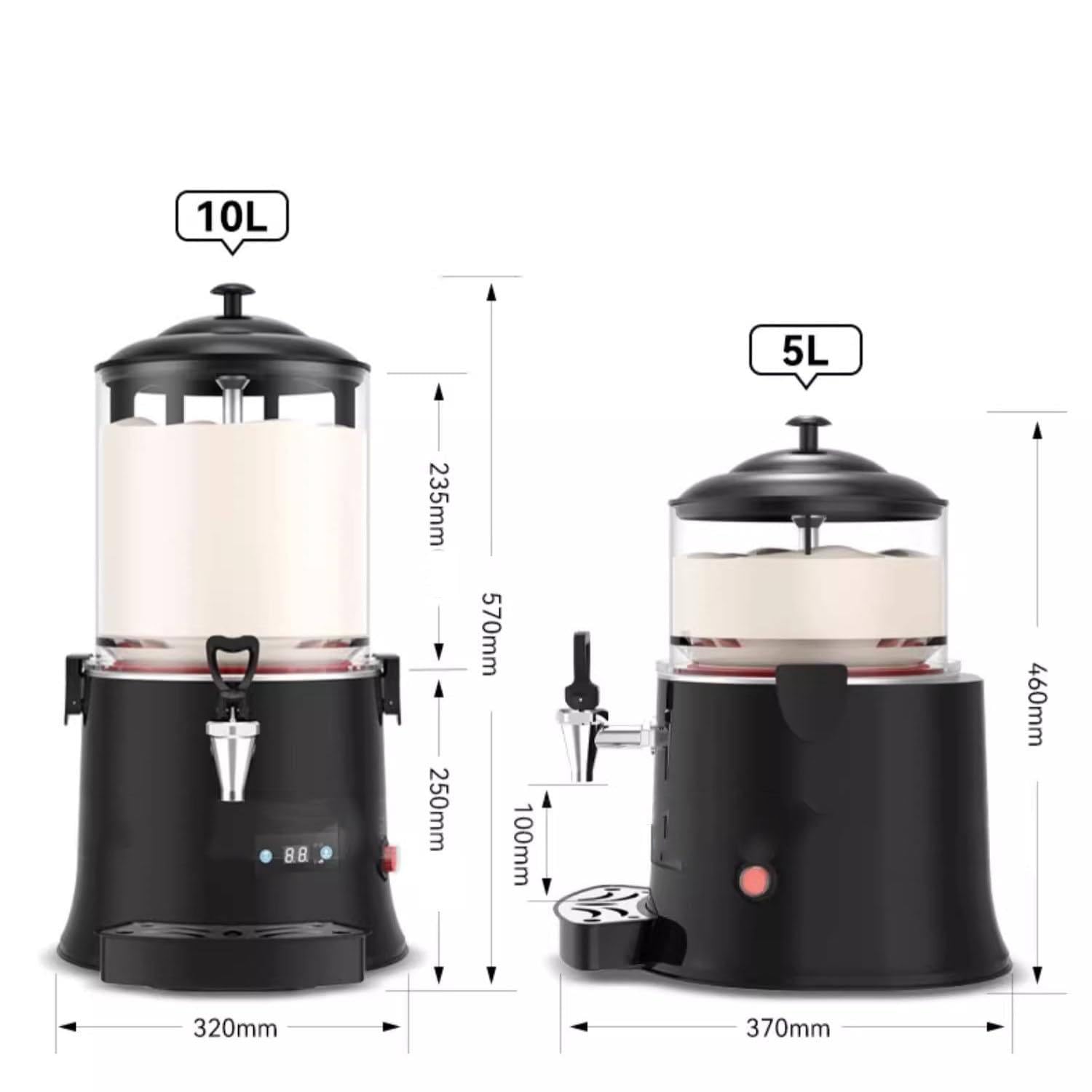 Máquina Comercial para Hacer Chocolate Caliente, máquina eléctrica para Calentar Chocolate Caliente, para Calentar café con Leche, té, Zumo de té,10L