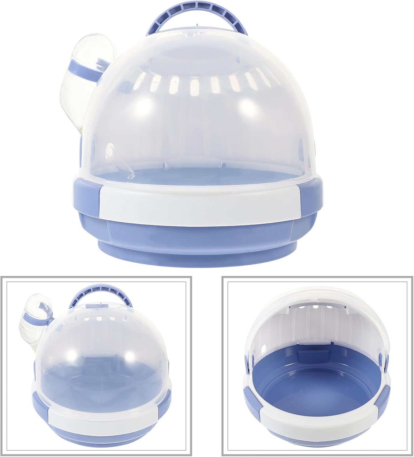 Travel Hamster Cage with Portable Handle, Breathable Plastic Carrier image 5