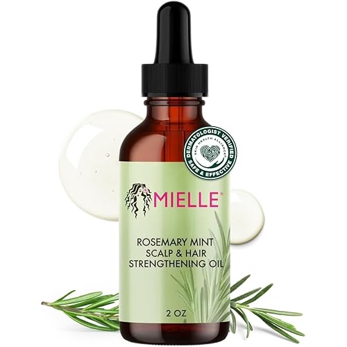 Mielle Organics Rosemary & Mint Hair Oil - Strengthening Biotin Oil Infused Frizzy & Damaged Hair Care - Split Ends & Dry Scalp Treatment to Support Longer, Healthier Strands, 2oz