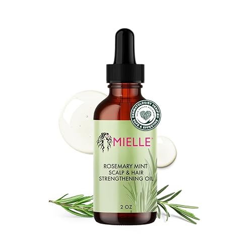 Mielle Organics - Aceite capilar de romero y menta - Aceite fortalecedor de biotina infundido para el cuidado del cabello rizado y dañado -